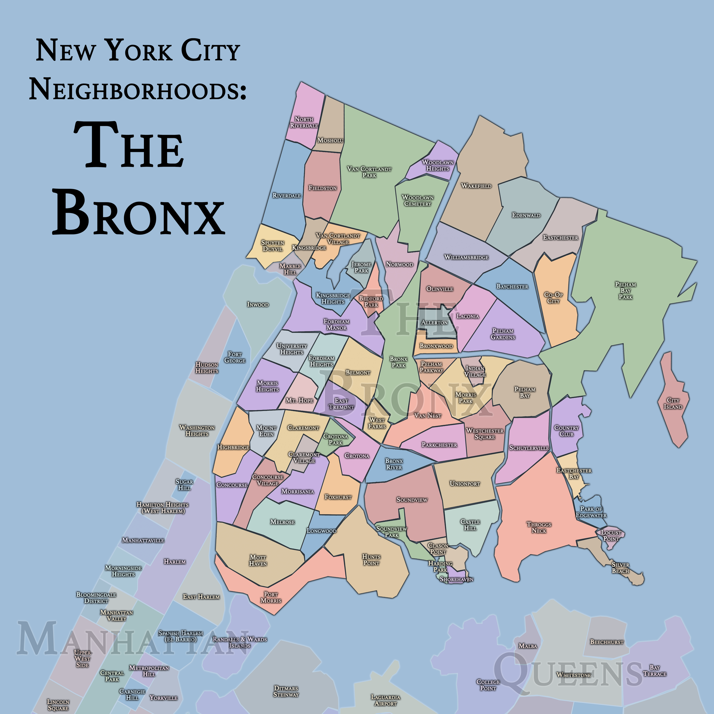 The Bronx neighborhood map — We Pipe LLC service area