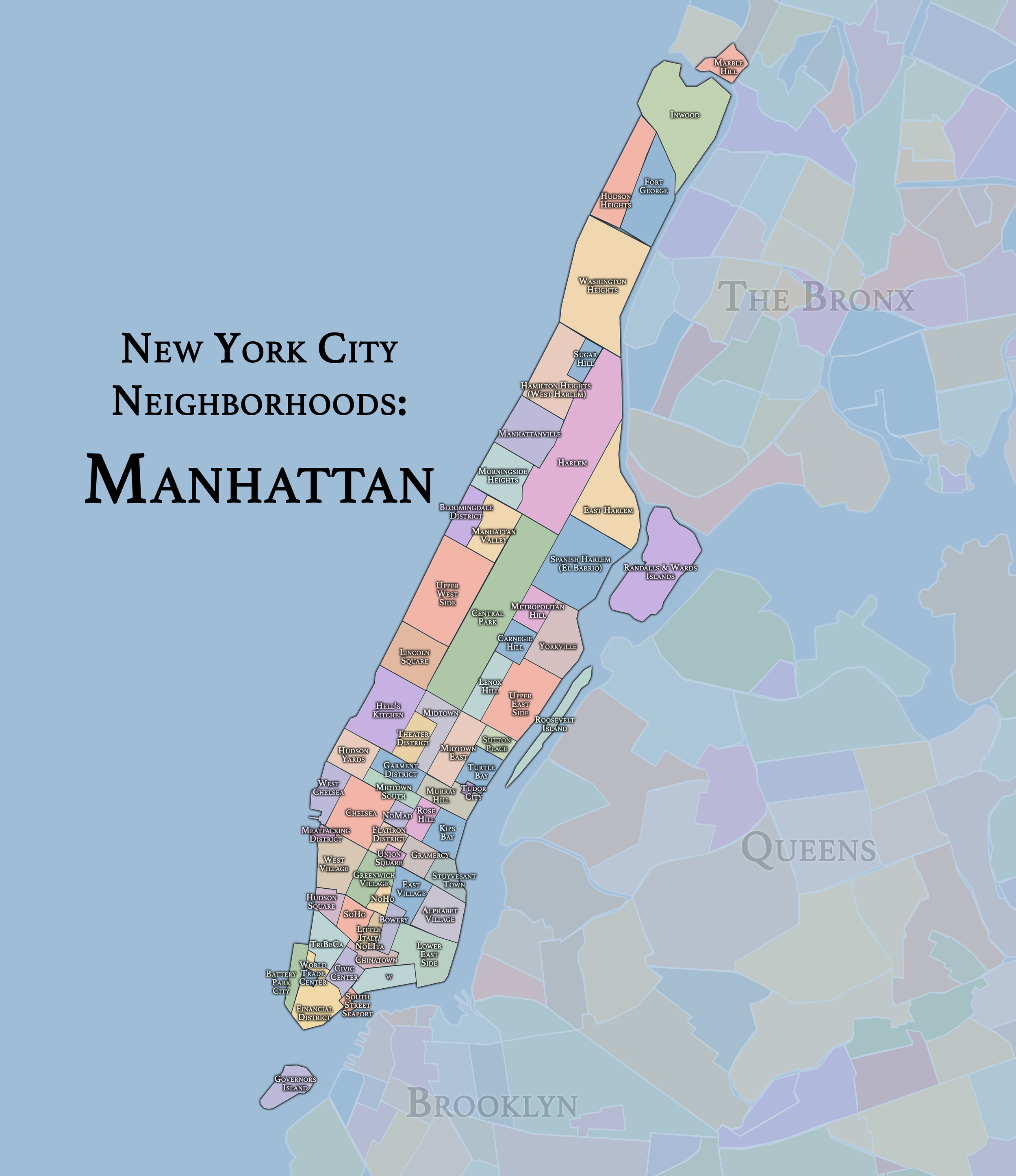 Manhattan neighborhood map — We Pipe LLC service area